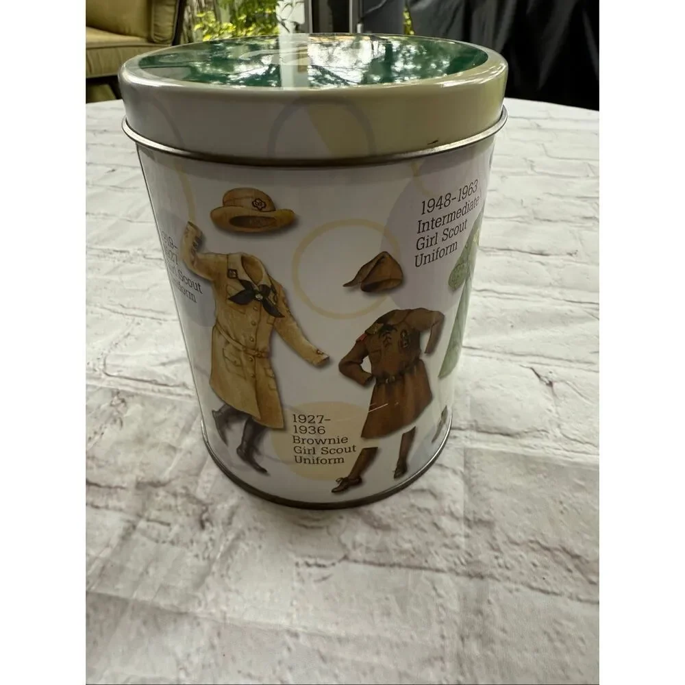 Girl Scouts Uniforms Through The Years Collectible Tin Small Round 1927-Present